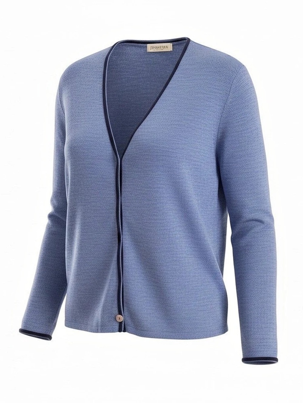Pendleton Merino Wool Trimmed Cardigan Purple Medium